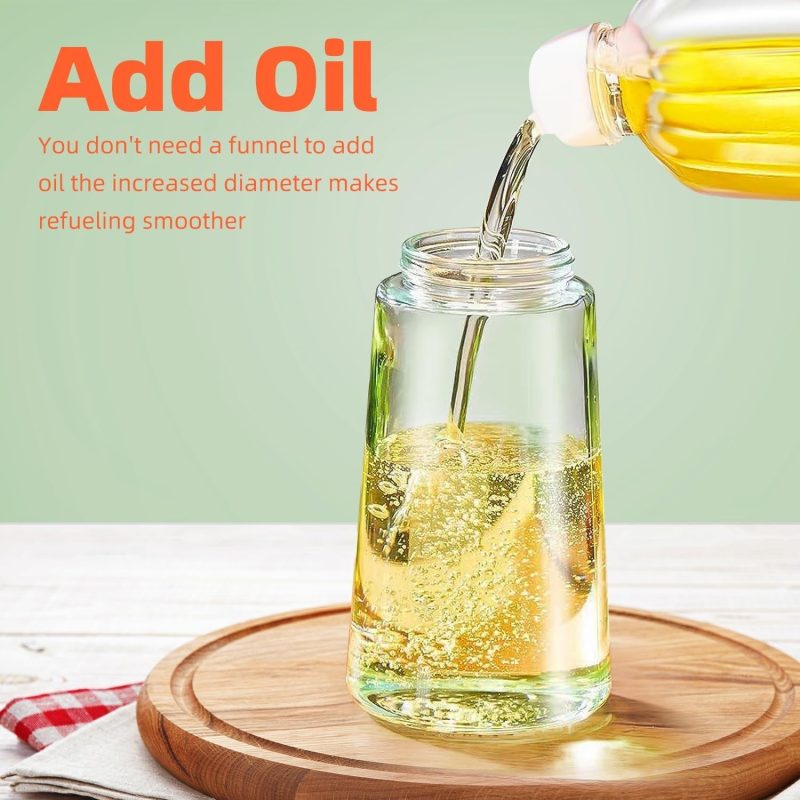 16 Oz Oil Dispenser Bottle for Kitchen – 2 in 1 Olive Oil Dispenser and Oil Sprayer – 470Ml Olive Oil Bottle - Image 6