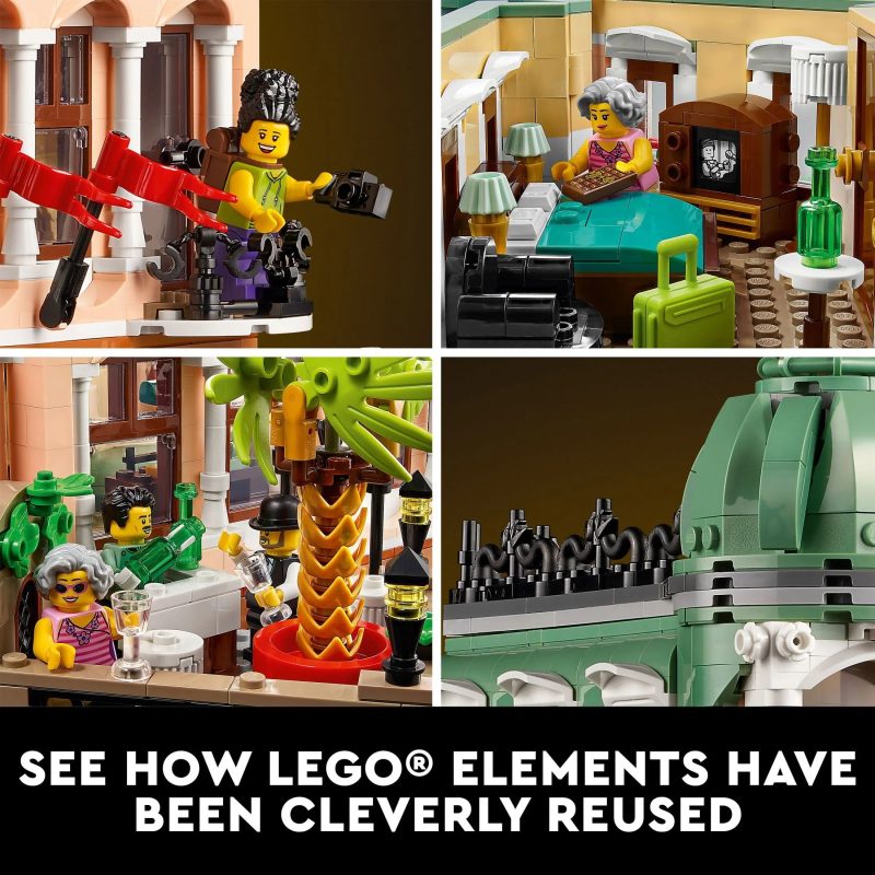 LEGO Icons Boutique Hotel 10297 Modular Building Display Model Kit for Adults to Build, Set with 5 Detailed Rooms Including Guest Rooms and Gallery - Image 6