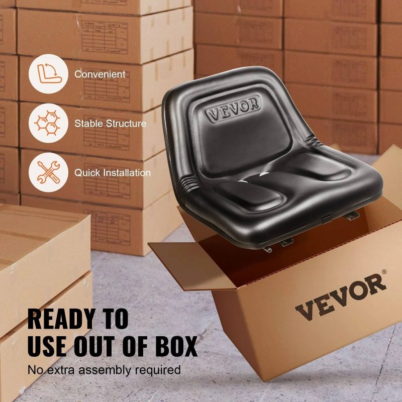 VEVOR Universal Tractor Seat Suspension Fold Down Forklift Seat with Adjustable Angle Back CCZYJZKFSAQDKKFORV0 - MadeInUSA - Image 11