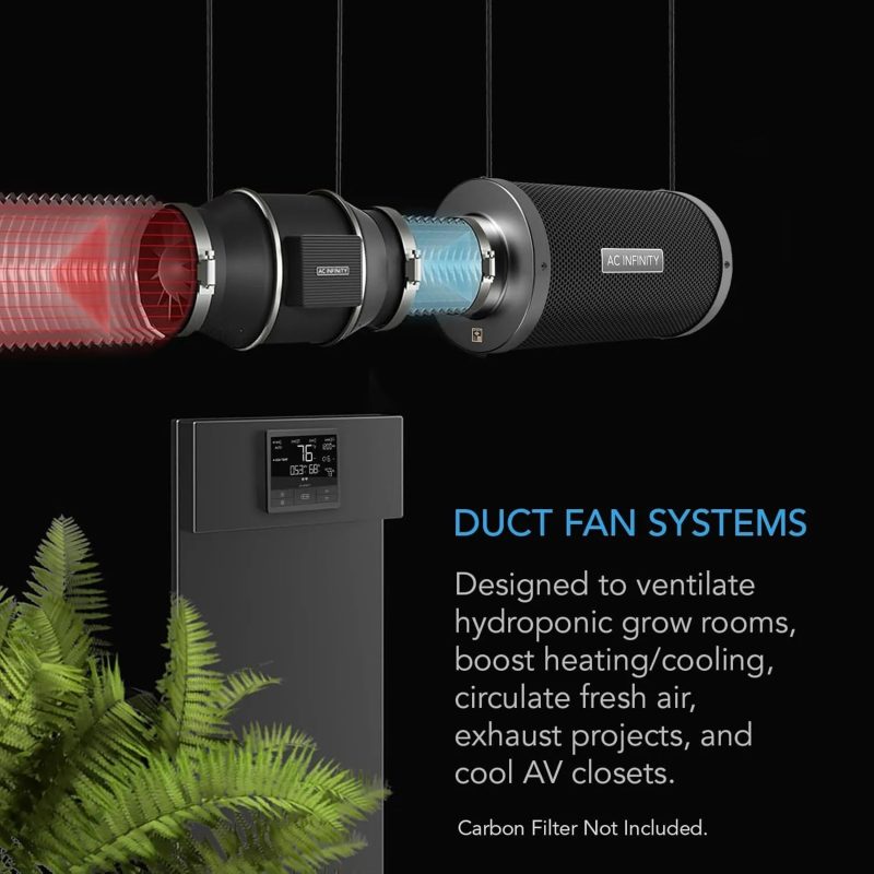 AC Infinity 8" Inline Duct Fan with Temperature Humidity VPD Controller, WiFi Integrated App Control - Image 2