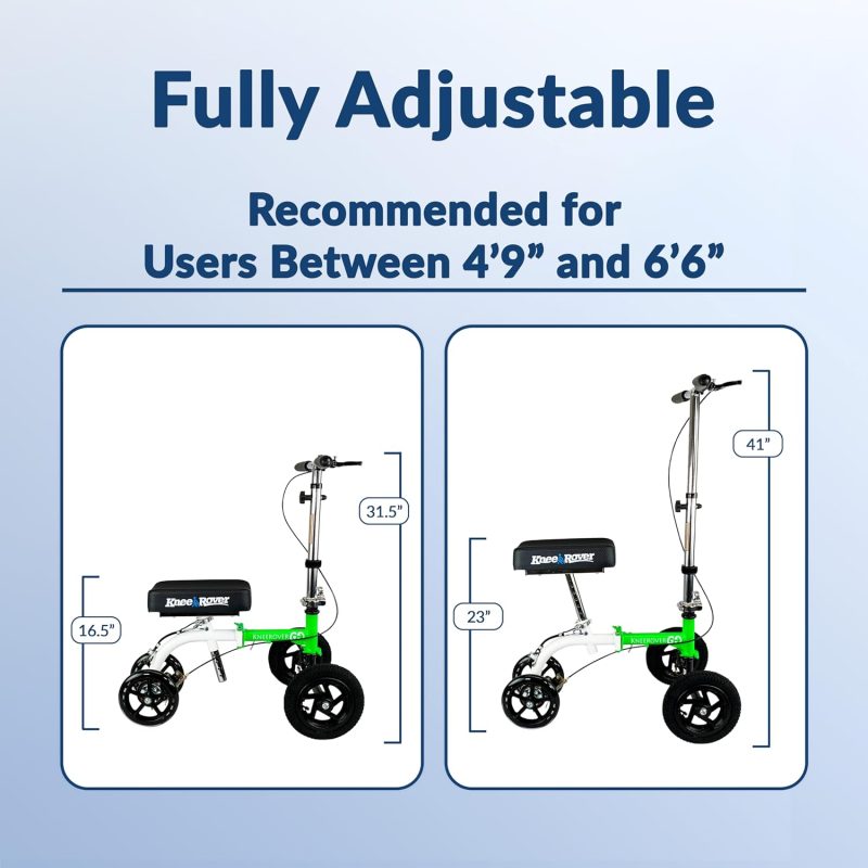 Hybrid - Most Compact All Terrain Knee Scooter for Adults for Foot Surgery Heavy Duty Knee Walker for Broken Ankle Foot Injuries Recovery Leg Scooter Best Knee Crutch Alternative (Green) - 图片 5