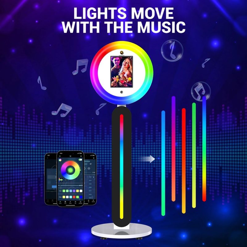 IPad PhotoBooth Stand with Light Ring Portable Stand Selfie Machine for Any iPad with Remote APP Control - 图片 8
