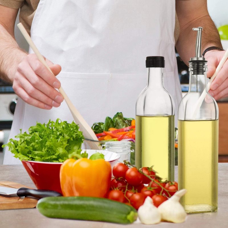 2 PACK, 17 Oz Glass Olive Oil Dispenser Bottle Set – 500ML - Image 6