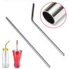 8 Pcs Stainless Steel Metal Drinking Reusable Straws + Cleaner Brush Kit - 图片 10