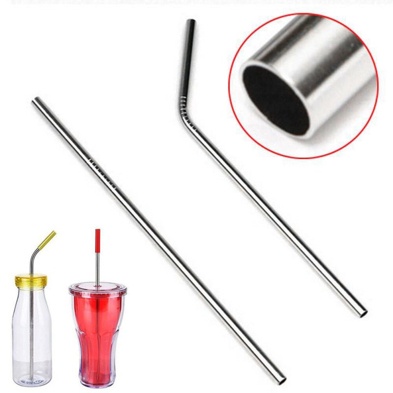8 Pcs Stainless Steel Metal Drinking Reusable Straws + Cleaner Brush Kit - 图片 10