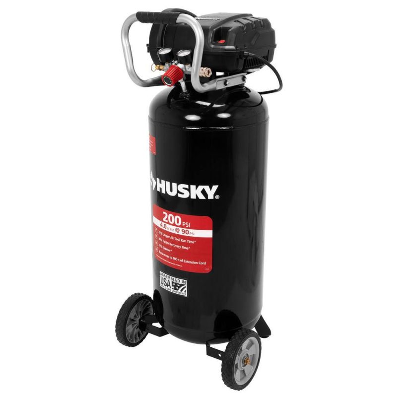 Husky 20 Gal. 200 PSI Oil Free Portable Vertical Electric Air Compressor C202H - 图片 8