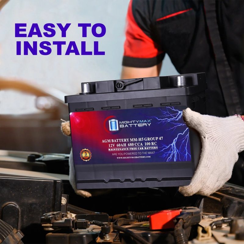 MM-H5 12V 60AH AGM Car Battery, Group 47, 680 CCA, 100RC, Sealed Lead Acid, Rechargeable - Image 5