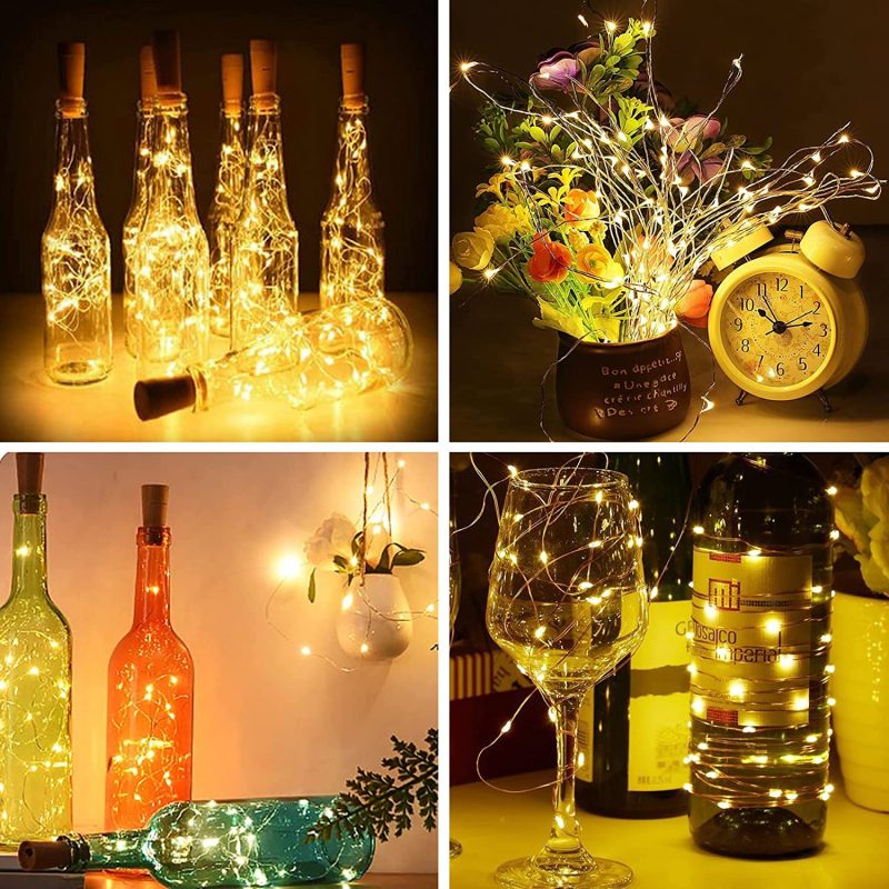 10-Pack Wine Bottle Fairy Led String Lights With Cork - Image 2