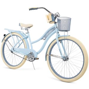 Huffy, nel Lusso Classic Cruiser Bike with Perfect Fit Frame, Women's, Light Blue, 26" - MadeInUSA