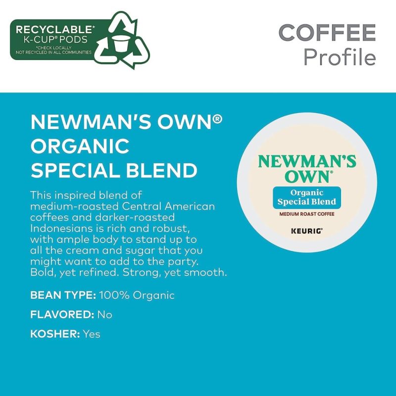 Newman’s Own Organics Medium Roast Coffee K-Cup Pods, 96 Count, USDA Organic, Fair Trade Certified - Image 5