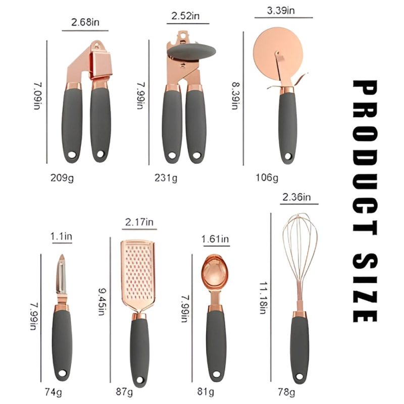 7-Piece Rose Gold Cooking Set - Image 2