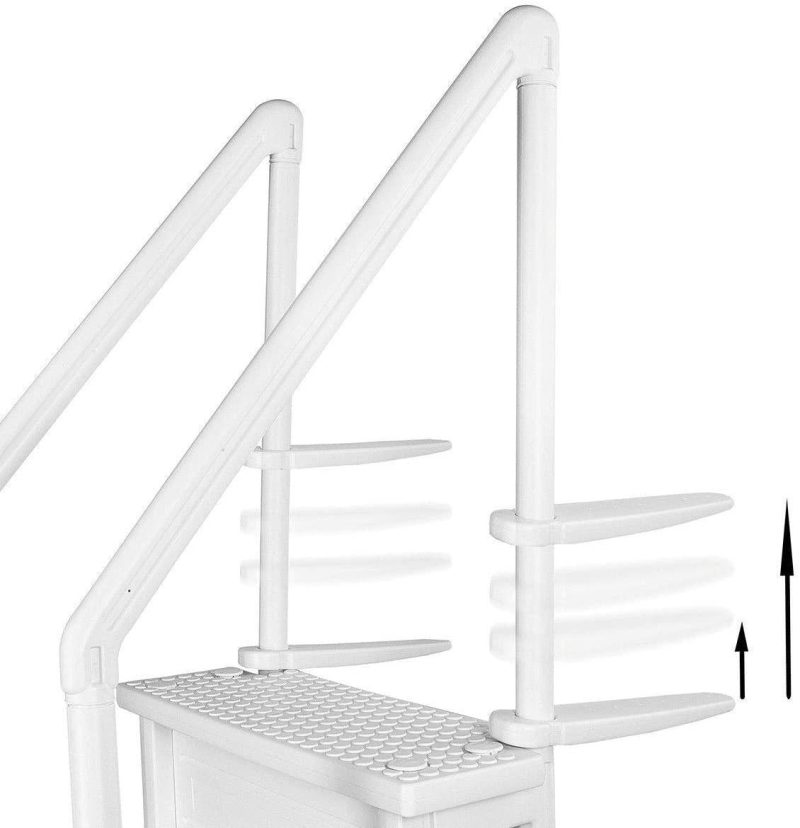 Aqua Select Above Ground Anti-Slip Pool Steps to Deck | Safety Swimming Pool Ladder | Designed for Above Ground Swimming Pools | Holds Up to 400 Pounds | White - Image 6