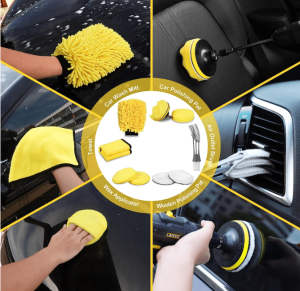 27Pcs Car Auto Wash Cleaning Detailing Drill Brush Kit Set for Auto Interior and Exterior with Accessories