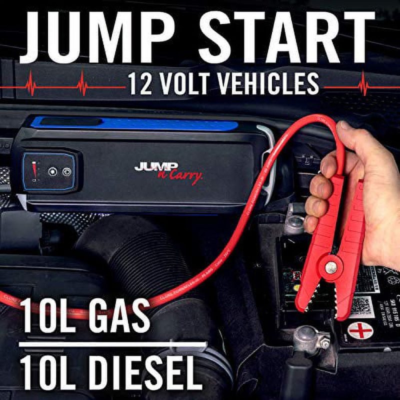 Jump-N-Carry KKC-JNC345 12V Lithium Jump Starter with 2 USB Ports & LED Flashlight - 图片 2