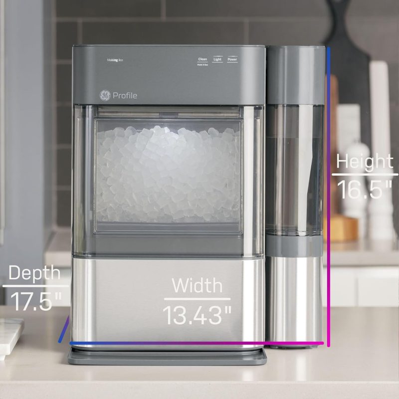 GE Profile Opal 2.0 with 0.75 Gallon Tank, Chewable Crunchable Countertop Nugget Ice Maker, Scoop included, 38 lbs in 24 hours, Pellet Ice Machine with WiFi & Smart Connected, Black Stainless Steel - Image 3