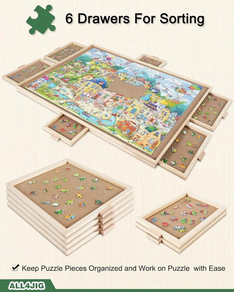 ALL4JIG Adult Portable Wooden Jigsaw Puzzle Table - Image 4
