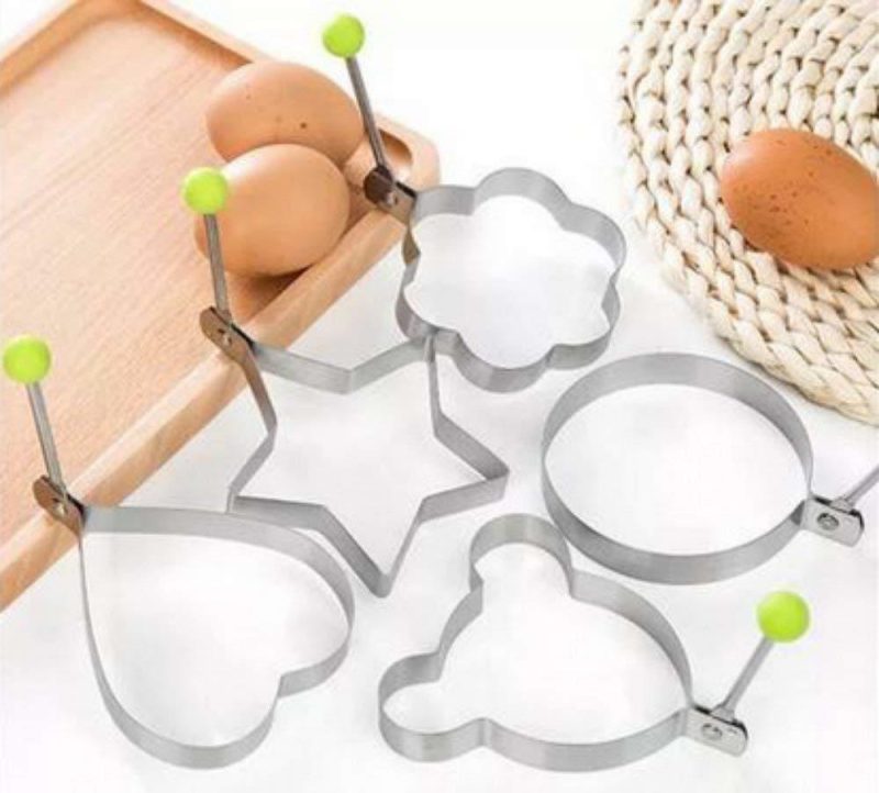 5Pcs Non Stick Stainless Steel, Fried Egg, Pancake Ring Mold - Image 3