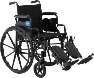 Lightweight Wheelchair for Adults With Swing-Back, Desk-Length Arms, Elevating Leg Rests; 18W" x 16"D Seat
