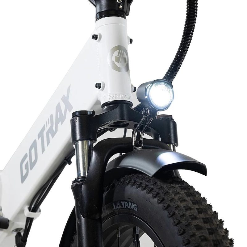 GOTRAX F2 Step-Through Foldable Electric Bike - 20" x 3" Air Filled Tires - 20MPH & up to 40 Mile Range - White - MadeInUSA - Image 4