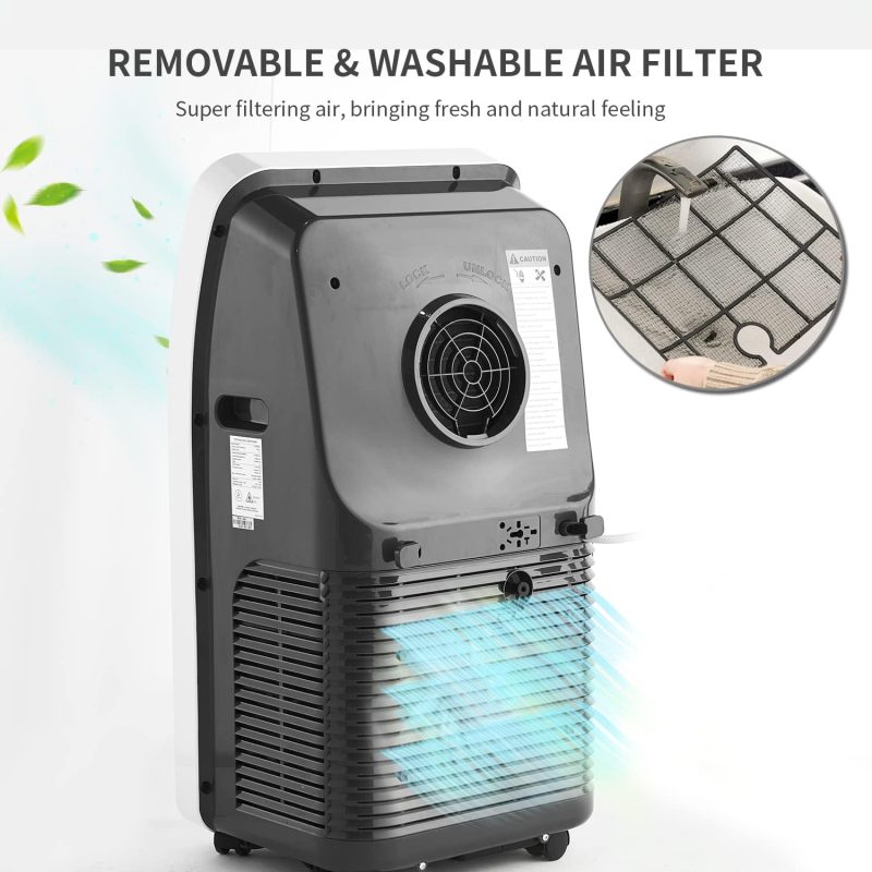 Portable Air Conditioner Cools up to 300 Sq.ft, 4-IN-1 Portable AC Unit with Cooling, Dehumidifier, Fan, 24H Timer (Window Venting Kit Included) - Image 21
