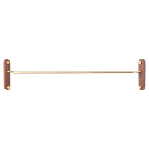 Acacia Wood & Brass Corner Wall Clothes Hanger Rack