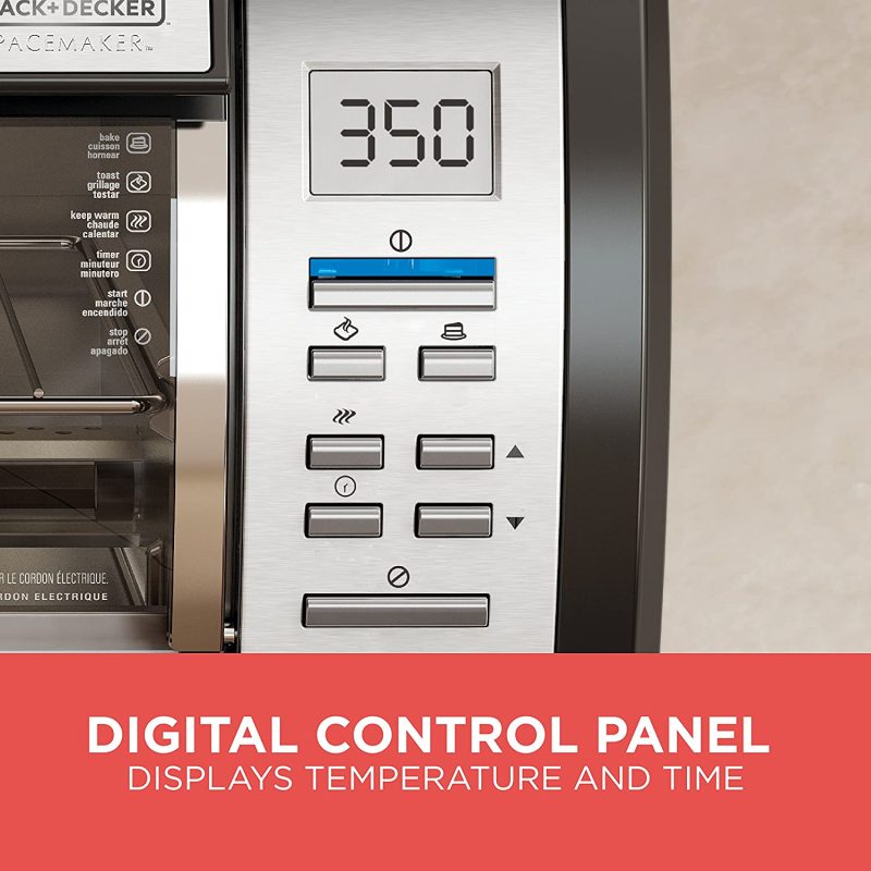 BLACK+DECKER SpaceMaker Under-Counter Toaster Oven, Digital Controls, Black/Stainless Steel, Fits 9��� Pizza - Image 3