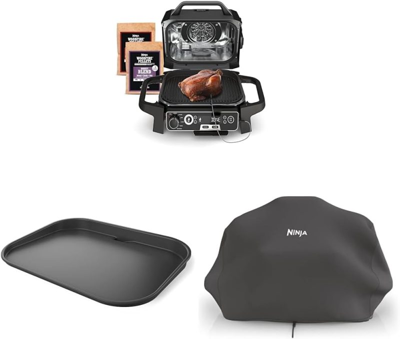7-in-1 Grill & Smoker with Thermometer, Air Fryer, BBQ, Bake, Roast, Broil – Portable Electric Outdoor Grill, Grey - Image 35