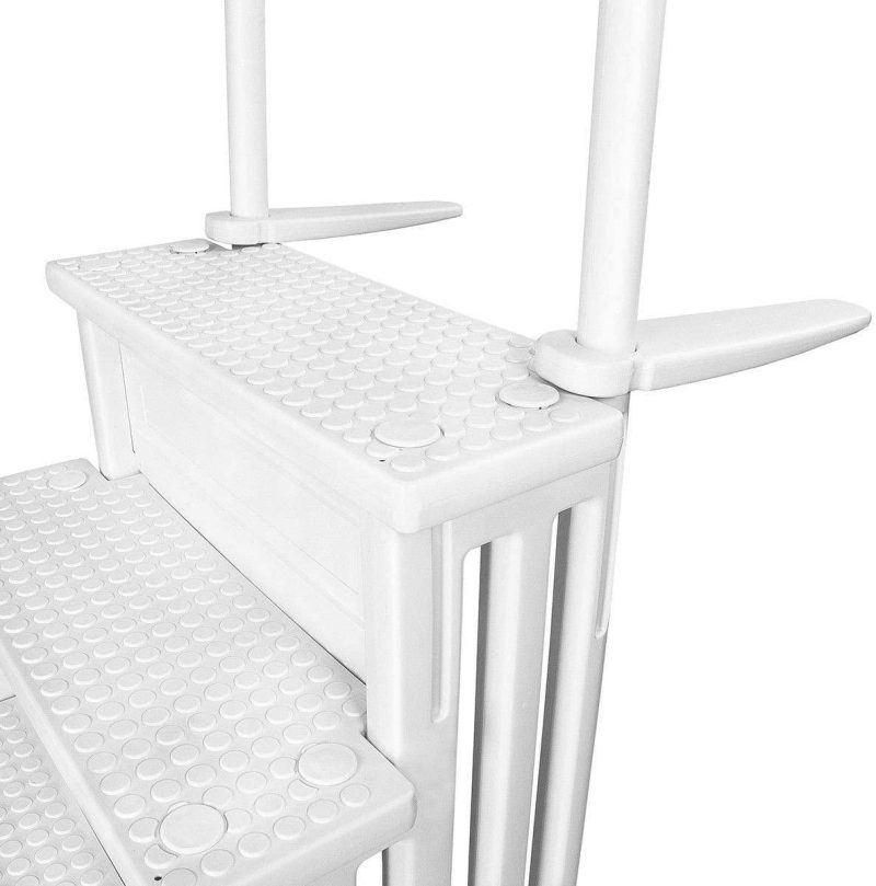 Aqua Select Above Ground Anti-Slip Pool Steps to Deck | Safety Swimming Pool Ladder | Designed for Above Ground Swimming Pools | Holds Up to 400 Pounds | White - Image 5