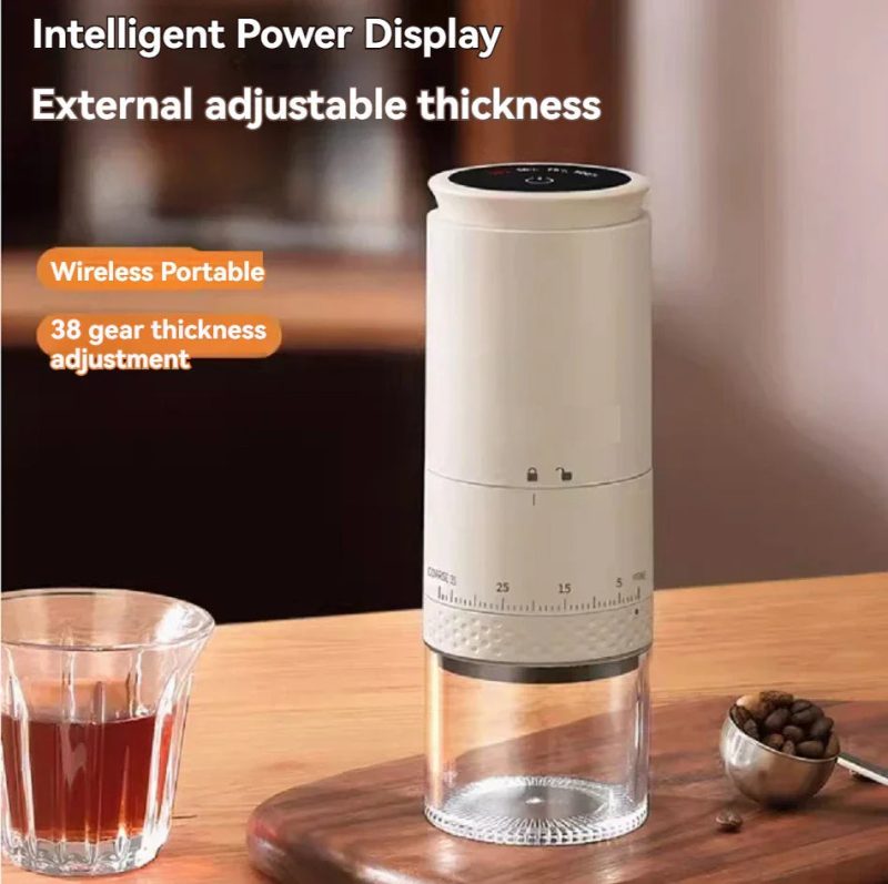 1500mAh Electric Coffee Grinder – Adjustable USB-C Rechargeable Burr Mill for Fresh Coffee - Image 4