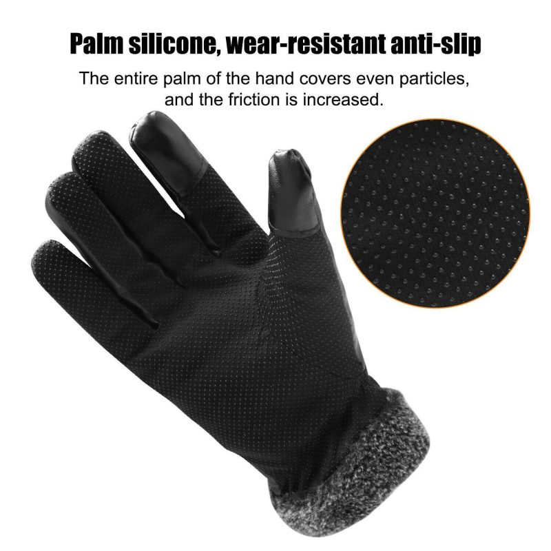 -30°C Leather Waterproof Winter Warm Ski Gloves | Touch Screen Compatible - Image 4