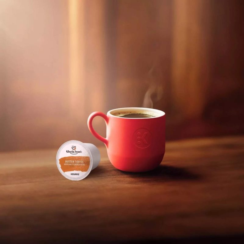 Gloria Jean’s Butter Toffee Medium Roast Coffee K-Cup Pods, 96 Count, Arabica, Recyclable - Image 9