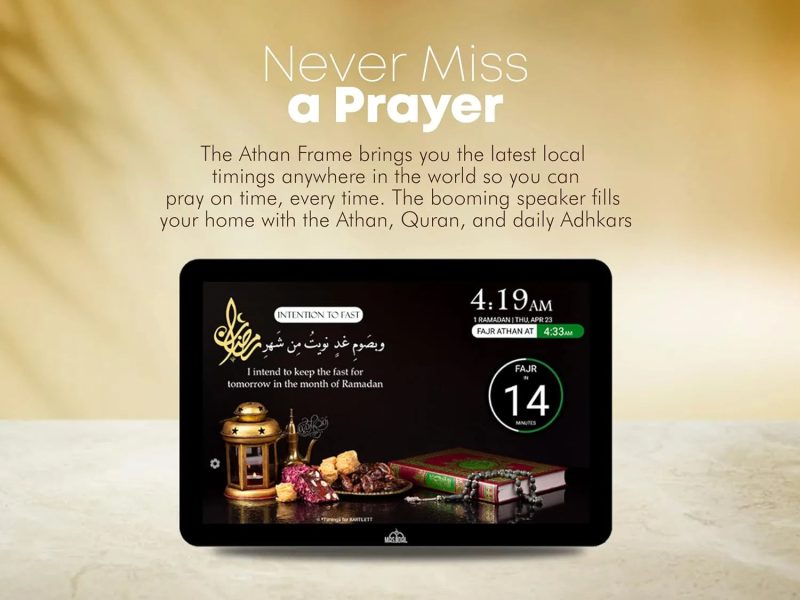 Masjidal 14 Digital Azan Clock with WiFi Dynamic Touch Screen Worldwide Prayer Times - Image 15