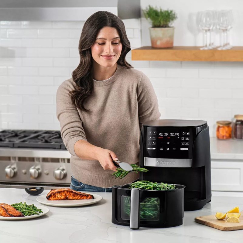 Gourmia 6-Qt Digital Window Air Fryer with 12 Presets & Guided Cooking Black - Image 5