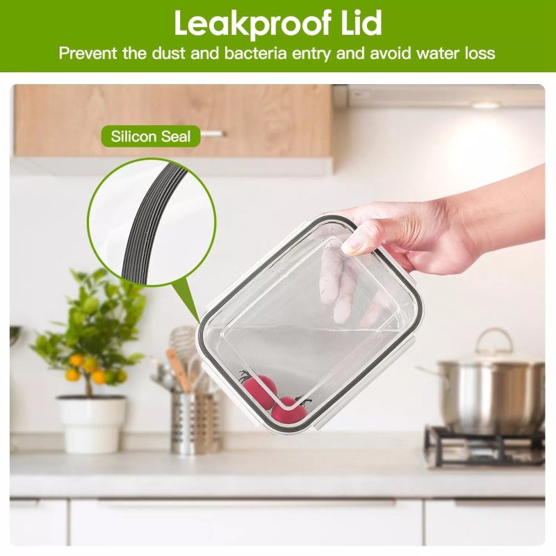 5-Pieces Fruit Vegetable Storage Containers For For Fridge With Lids & Colanders - Image 6
