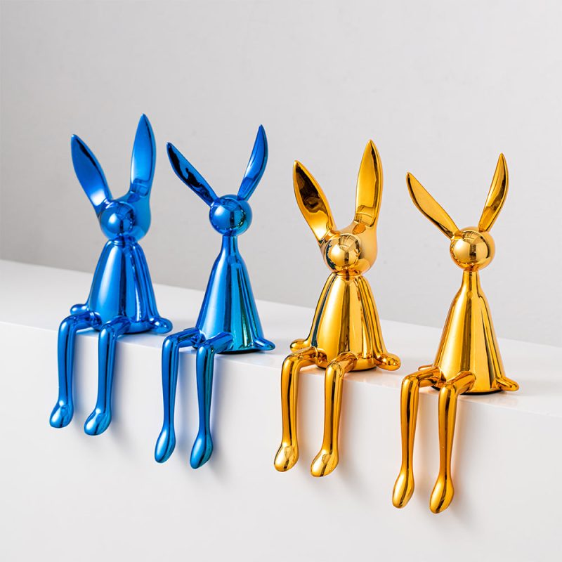 Abstract Bookshelf Rabbit Decor - Image 2