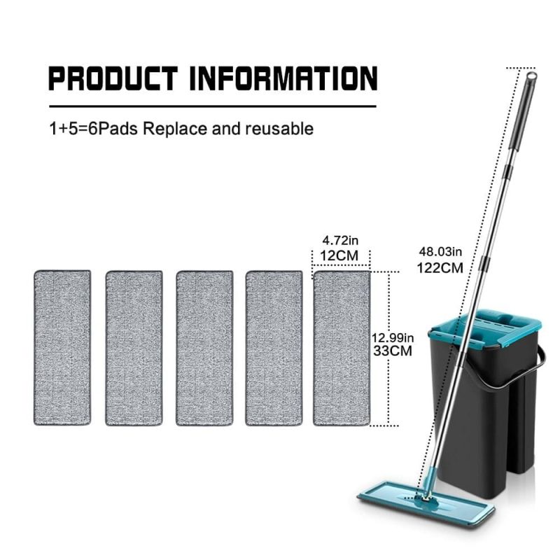 360° Rotating Microfiber Mop with Self-Squeeze Bucket – Eco-Friendly Floor Cleaning - Image 9