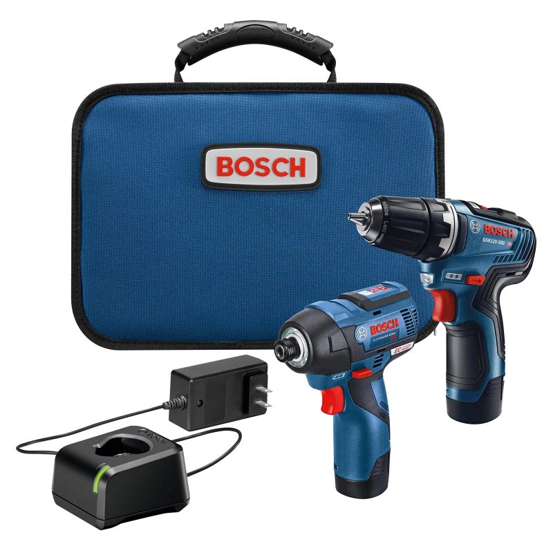 BOSCH CLPK22-120 12V Max Cordless 2-Tool 3/8 in. Drill/Driver and 1/4 in. Impact Driver Combo Kit with 2 Batteries, Charger and Case,Blue - Image 3