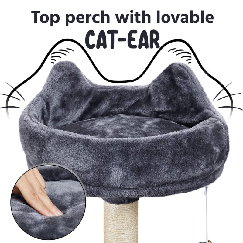 Topeakmart 69'' Large Cat Tree Tower with 2 Condos and Scratching Post, Dark Gray - Image 10