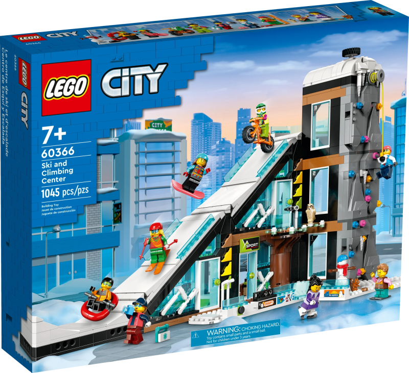LEGO City Ski and Climbing Center 60366 Building Toy Set, 3-Level Building with a Ski Slope, 8 Minifigures and 2 Animal Figures for Imaginative Winter Sports Play, Fun Gift Idea for Kids and Ski Fans - Image 2