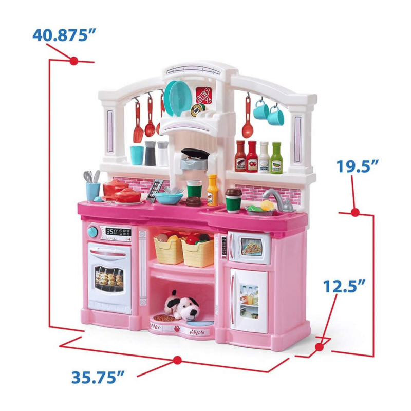 Step2 Fun with Friends Kitchen Playset for Kids with Lights, Sounds, and Pretend Appliances – Pink - Image 2