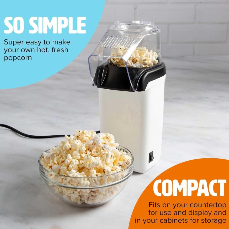 8 Cups Fast & Easy Hot Air Popcorn Popper,  Built-In Measuring Cup and Butter Warmer - Image 2