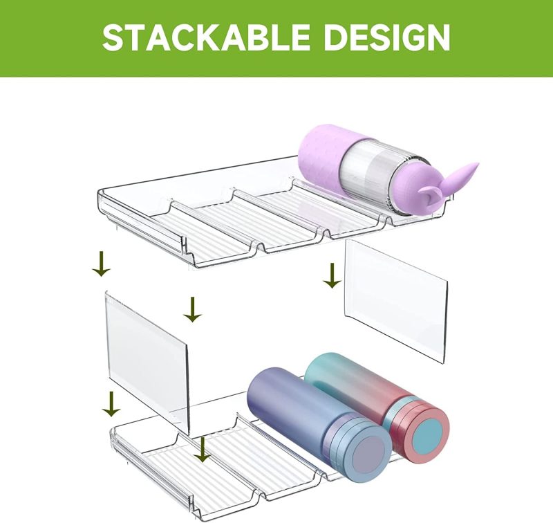 2 or 4 Pack Stackable Water Bottle Organizer for Cabinet/ Pantry - Image 2