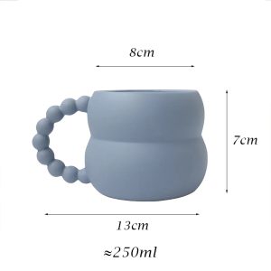 250ml Creative Ceramic Mug Cute Coffee Cup Breakfast Milk Cup Nordic Home Decor Handmade Art Afternoon Tea Cup Couple Gifts