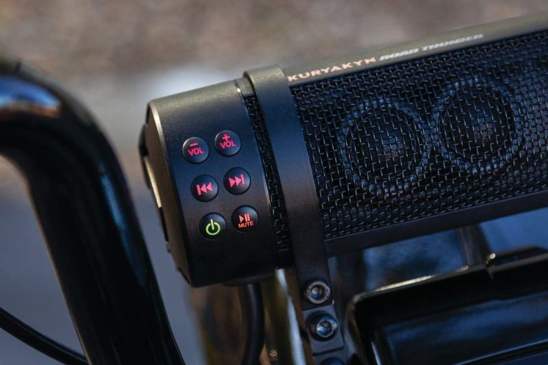 Road Thunder Weather Resistant Motorcycle Sound Bar Plus: 300 Watt Handlebar Mounted Audio Speakers with Bluetooth, USB Power Charger, Satin Black - Image 6