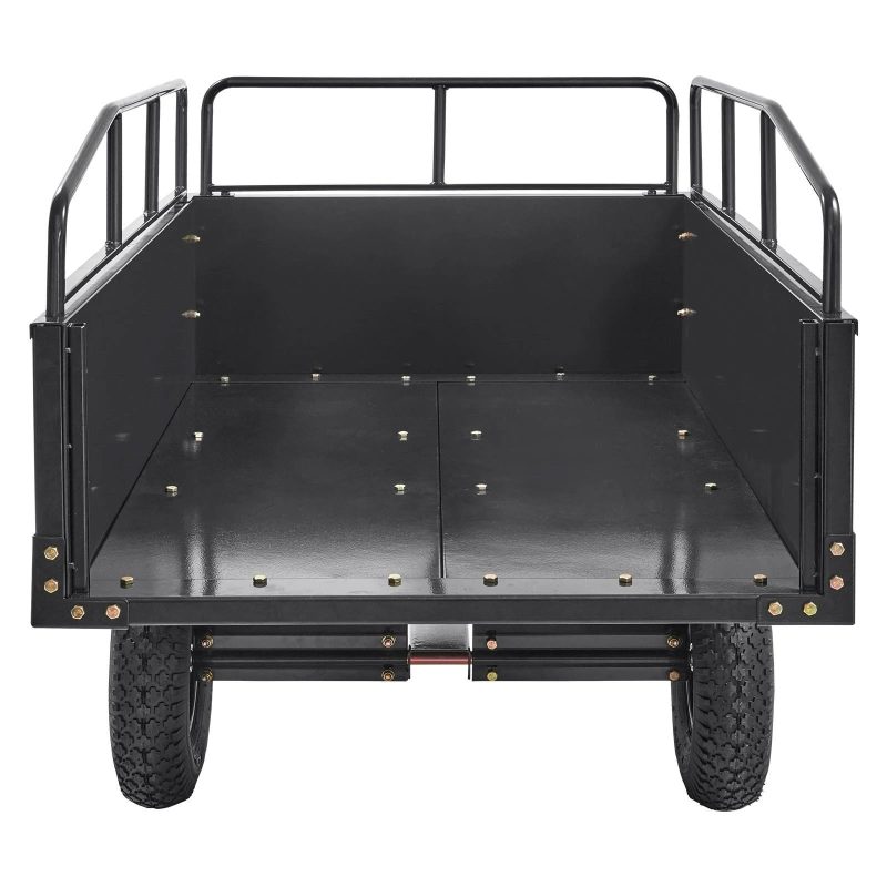 VEVOR Heavy Duty ATV Trailer Steel Dump Cart, 750-Pound 15 Cubic Feet, Garden Utility Trailer with Removable Sides for Riding L - MadeInUSA - Image 11