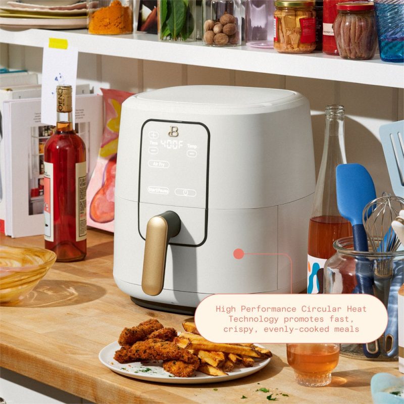 Beautiful 6-Quart Air Fryer with Turbocrisp Technology and Touch-Activated Display, White Icing by Drew Barrymore - Image 2