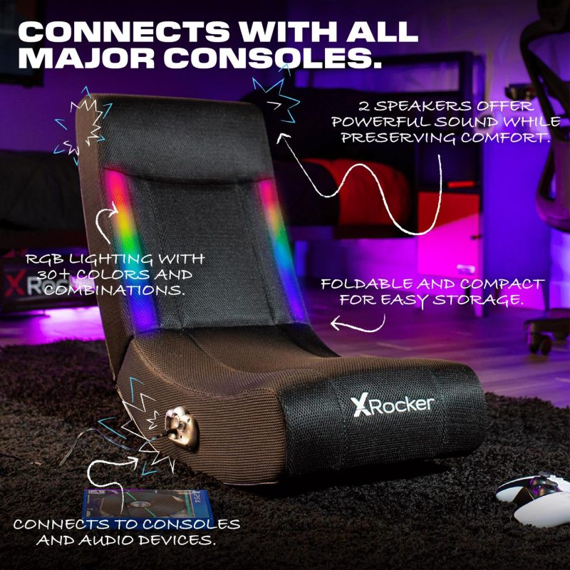 X Rocker Solo RGB Mesh 2.0 Audio Floor Rocker, 30.1 x 15.4 x 24.2 , Rocking Video Game Chair - Image 5