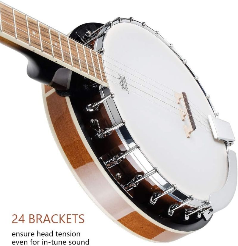 Banjo 5 String Full Size Banjos Set with Resonator, Remo Head, Beginner Banjo Kit with Closed Back, Premium Accessories for Adults, Teenager - Image 15