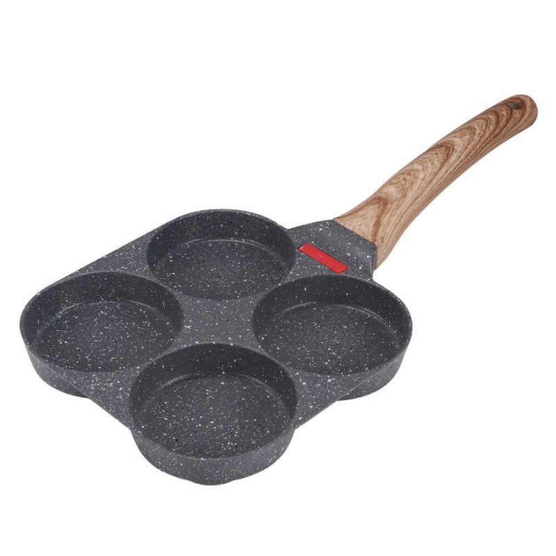 4 Hole Omelet Pan- Burger, Egg, Ham, Pancake Maker With Free Brush & Spatula - Image 9
