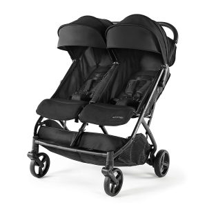 3Dpac CS+ Double Stroller, Black – Car Seat Compatible Baby Stroller – Lightweight Stroller with Convenient One-Hand Fold